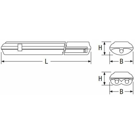 Plafonnier Beghelli 2X58W étanche IP65 Longueur 150cm 258RE 4 Plafonnier Beghelli 2X58W étanche IP65 Longueur 150cm 258RE – Image 2