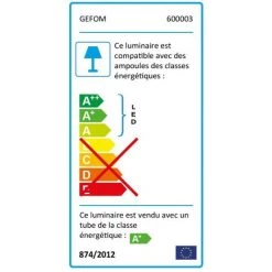 GEFOM Réglette étanche Pc+Abs Ip65 18W 120 Cm Avec Tube Led Plastique Pf 0,9 -Pas Cher Eclairage professionnel Magasin 13188938 2