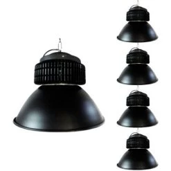 Cloche LED Industrielle 150W 120° NOIR (Pack De 5) - Blanc Neutre 4000K - 5500K - SILAMP - Blanc Neutre 4000K - 5500K
