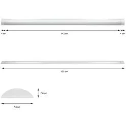 ECD GERMANY LED Tube Néon 45W 150cm Blanc Chaud Led Batten Spot Lampe Lumière Pour Plafond -Pas Cher Eclairage professionnel Magasin 16031882 2