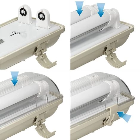 ECD GERMANY Applique Murale LED Lampe électrique étanche Humidité 2xtubes 150cm Atelier Cave 6 ECD GERMANY Applique Murale LED Lampe électrique étanche Humidité 2xtubes 150cm Atelier Cave – Image 4