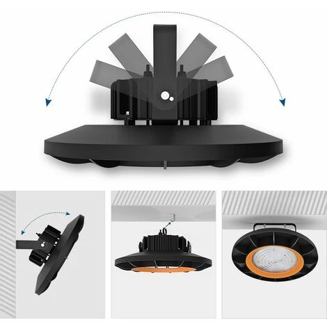 Anten 150W UFO Projecteur LED Dimmable Projecteur LED D'éclairage Industriel Suspension IP65 Phare De Travail Spot Lumière Éxtérieur Et Indérieur Blanc Froid 6000K (Variateur Non Compris) 7 Anten 150W UFO Projecteur LED Dimmable Projecteur LED D'éclairage Industriel Suspension IP65 Phare De Travail Spot Lumière Éxtérieur Et Indérieur Blanc Froid 6000K (Variateur Non Compris) – Image 5