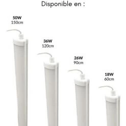 Réglette Lumineuse étanche 90cm 26W IP65 - Blanc Neutre 4000K - 5500K - SILAMP - Blanc Neutre 4000K - 5500K -Pas Cher Eclairage professionnel Magasin 17141848 5