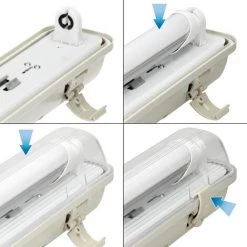 ECD GERMANY Applique Murale Luminaire LED Ampoule Etanché Humidité électrique Cave Tube120cm -Pas Cher Eclairage professionnel Magasin 19168870 4