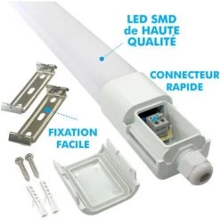 ARUM LIGHTING Reglette LED Etanche 24W 120cm IP65 Eq 200W PANAMA | Température De Couleur: Blanc Froid 6000K 9 ARUM LIGHTING Reglette LED Etanche 24W 120cm IP65 Eq 200W PANAMA | Température De Couleur: Blanc Froid 6000K -Pas Cher Eclairage professionnel Magasin 22881408 3