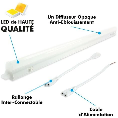 ARUM LIGHTING Réglette Avec Tube LED Intégré T5 10W 60 Cm | Température De Couleur: Blanc Froid 6000K 5 ARUM LIGHTING Réglette Avec Tube LED Intégré T5 10W 60 Cm | Température De Couleur: Blanc Froid 6000K – Image 3