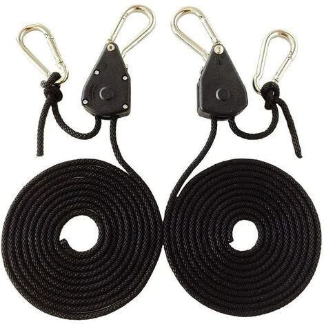 BEARSU Paire De 1/20,3 Cm Heavy Duty Réglable Lampes De Culture à Cliquet Corde Cintre Yoyo Pour Installations De Lampes De Culture Et De Jardinage 5 BEARSU Paire De 1/20,3 Cm Heavy Duty Réglable Lampes De Culture à Cliquet Corde Cintre Yoyo Pour Installations De Lampes De Culture Et De Jardinage – Image 3
