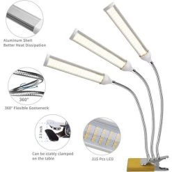 BETTERLIFE Les Ampoules De Croissance à LED Conviennent Aux Plantes D'intérieur. Lampes De Croissance à Spectre Complet LED Super Lumineuses En Forme De Soleil, Blanches, 3 Lampes De Bureau à Col De Cygne, Avec Interrupteurs De Commande Intelligents -Pas Cher Eclairage professionnel Magasin 26429232 4