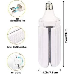 BETTERLIFE Ampoule De Croissance LED 150W, Avec 414 LED Lumière De Croissance à Spectre Complet Pliable En Forme Solaire, Adaptée Aux Plantes D'intérieur, Aux Légumes, Aux Serres Et à La Croissance Hydroponique, Lampe De Croissance Avec Lentille De Protection -Pas Cher Eclairage professionnel Magasin 26429248 4