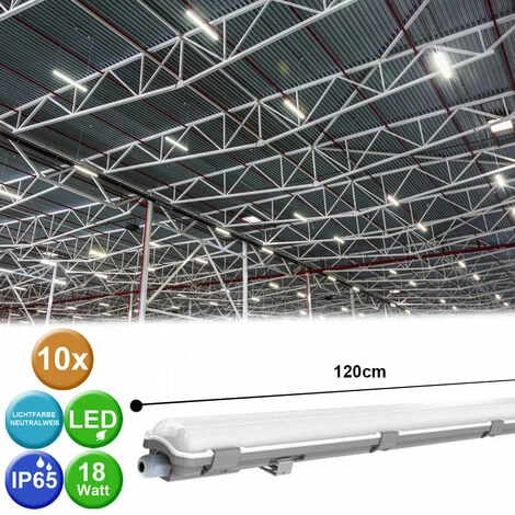 ETC-SHOP Lampe LED étanche à L'humidité 127,5 Cm Lampe D'atelier Blanc Neutre Lampe De Bain LED 18 Watts Tube LED Garage, 1x T8 18W 1x 1700lm 4000K, Lot De 10 4 ETC-SHOP Lampe LED étanche à L'humidité 127,5 Cm Lampe D'atelier Blanc Neutre Lampe De Bain LED 18 Watts Tube LED Garage, 1x T8 18W 1x 1700lm 4000K, Lot De 10 – Image 2