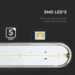 ETC-SHOP Ensemble De 8 Tubes LED SMD De 48 Watts Lumières Plafonds Bacs De Rangement Lampes éclairage 4500 Kelvin Sous-sol Garage Atelier -Pas Cher Eclairage professionnel Magasin 27099463 3