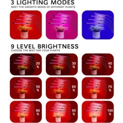 DONTODENT 80W Lampe LED Horticole Croissance Floraison Grow Light Avec 360° Adjustable Agrafe 3/9/12H Minuterie 3 Modes 9 Luminosité -Pas Cher Eclairage professionnel Magasin 28637231 3