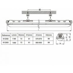 Réglette LED Etanche Câblage Traversant 120cm 40W 4000K IP65 CREALYS -Pas Cher Eclairage professionnel Magasin 28653637 5