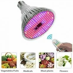 THSINDE Ampoule LED Horticole 50W E27 à Spectre Complet -Lampe De Croissance Et Floraison Pour Culture De Plante Intérieure - Avec Télécommande Multimode - Grow Light,Facile à Utiliser