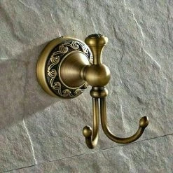 THSINDE Crochet à Peignoir Laiton Rétro Patère De Salle De Bain 2 Crochets Set D'Accessoires De Salle De Bain Porte Rouleau Papier Finition Laiton Antique Fixation Murale (d'or) -Pas Cher Eclairage professionnel Magasin 28841624 5