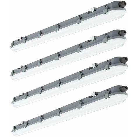 ETC-SHOP 4x LED Plafonnier éclairage De La Lampe De La Baignoire L 120cm 4000 Kelvin, 4320 Lumen Lumière Humide Et Humide Pour Garage, Sous-sol, Atelier Automobile, Hall, Entrepôt, Bureau, Industrie 3 ETC-SHOP 4x LED Plafonnier éclairage De La Lampe De La Baignoire L 120cm 4000 Kelvin, 4320 Lumen Lumière Humide Et Humide Pour Garage, Sous-sol, Atelier Automobile, Hall, Entrepôt, Bureau, Industrie