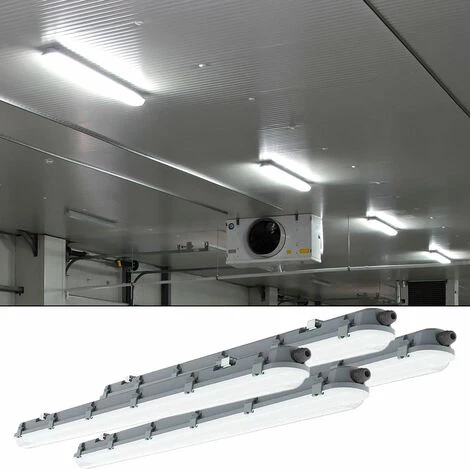 ETC-SHOP 4x LED Plafonnier éclairage De La Lampe De La Baignoire L 120cm 4000 Kelvin, 4320 Lumen Lumière Humide Et Humide Pour Garage, Sous-sol, Atelier Automobile, Hall, Entrepôt, Bureau, Industrie 5 ETC-SHOP 4x LED Plafonnier éclairage De La Lampe De La Baignoire L 120cm 4000 Kelvin, 4320 Lumen Lumière Humide Et Humide Pour Garage, Sous-sol, Atelier Automobile, Hall, Entrepôt, Bureau, Industrie – Image 3