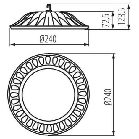 KANLUX Cloche Highbay LED 50W étanche IP65 Rond ∅240mm Noir - Blanc Naturel 4000K 5 KANLUX Cloche Highbay LED 50W étanche IP65 Rond ∅240mm Noir - Blanc Naturel 4000K – Image 3