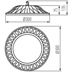KANLUX Cloche Highbay LED 100W étanche IP65 Rond ∅300mm Noir - Blanc Naturel 4000K -Pas Cher Eclairage professionnel Magasin 31612316 3