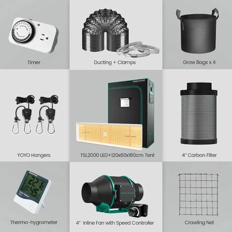 Mars Hydro TSL 2000 Eclairage Horticole LED Grow Light+120x60cm Grow Tente Chambre De Culture Indoor Grow Box+filtre à Charbon + Ventilateur En Ligne Spectre Complet LED Horticole Hydroponique Kits 4 Mars Hydro TSL 2000 Eclairage Horticole LED Grow Light+120x60cm Grow Tente Chambre De Culture Indoor Grow Box+filtre à Charbon + Ventilateur En Ligne Spectre Complet LED Horticole Hydroponique Kits – Image 2