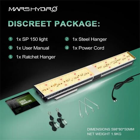 Mars Hydro SP 150 LED élèvent Une Bande Lumineuse à Spectre Complet Pour Plantes D'intérieur HPS HID 7 Mars Hydro SP 150 LED élèvent Une Bande Lumineuse à Spectre Complet Pour Plantes D'intérieur HPS HID – Image 5