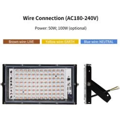 HAPPYSHOPPING AC180-240V 50W 50LEDs Lumiere De Croissance Des Plantes D'interieur Lampe De Croissance A Spectre Complet Pour Plantes D'interieur Legumes Et Fleurs Supplement De Serre Domestique Lumiere, Modele: 50W - Modele : 50W -Pas Cher Eclairage professionnel Magasin 37256623 3