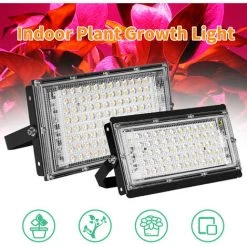 HAPPYSHOPPING AC180-240V 50W 50LEDs Lumiere De Croissance Des Plantes D'interieur Lampe De Croissance A Spectre Complet Pour Plantes D'interieur Legumes Et Fleurs Supplement De Serre Domestique Lumiere, Modele: 50W - Modele : 50W -Pas Cher Eclairage professionnel Magasin 37256623 4