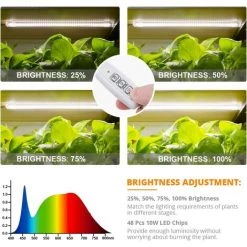 BETTERLIFE LED Cultiver Des Bandes Légères Spectrum Complet Pour Les Plantes D'intérieur Auto ON & OFF Timer, 20W Grow Lamp 4 Niveau Dimmable, Barre De Lumière Soleil Grow Bar 96 LED, Pour SPIGNES HYDROPONICS Garden -Pas Cher Eclairage professionnel Magasin 37662194 4