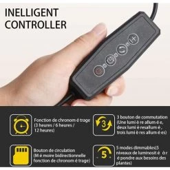 VERSAILLESFR Lampe Pour Plantes Interieur,315 LEDs Lampe LED Horticole, Chronométrage AUTO - ON/OFF, 3 Heads Spectre Complet Lampe De Croissance Pour Semis, Succulentes, Orchidee -Pas Cher Eclairage professionnel Magasin 40003769 4