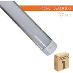 LED ATOMANT SL Luminaire LED Lineal Surface Avec Commutateur 120cm 40W 3300LM 6500K | Blanc Froid 6500K - Pack 1 Pce. - Blanc Froid 6500K