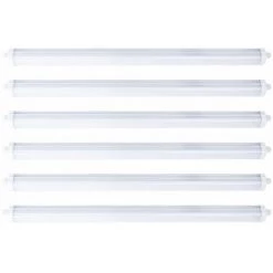 ETC-SHOP Plafonnier D'atelier LED 120 Cm étanche à L'humidité Blanc Neutre, Tube IP65, 1x LED 24W 3840lm 4500K, Garage En Sous-sol, Lot De 6