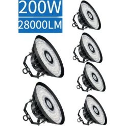 6*Anten UFO LED Projecteur Industreil 200W, 140LM/W,AC100-277V,RA>80,5000K