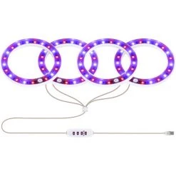 HAPPYSHOPPING Les Plantes A LED A Quatre Tetes Elevent La Lumiere USB Phyto Lampe Pour Les Plantes Lampe A Spectre Complet Pour Les Semis De Plantes D'interieur La Lumiere De Croissance Des Plantes A La Maison, Modele: Rouge Et Bleu - Modele:rouge Et Bleu