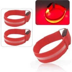 AIDUCHO LED Rechargeable USB Pour La Course à Pied, Le Cyclisme, L'exercice, La Lumière Dans L'obscurité De La Nuit, L'équipement De Sécurité Réfléchissant Pour événements Sportifs - Rouge