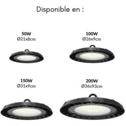 Suspension Industrielle HighBay UFO 200W IP65 120° - Blanc Neutre 4000K - 5500K - SILAMP - Blanc Neutre 4000K - 5500K -Pas Cher Eclairage professionnel Magasin 46529433 3
