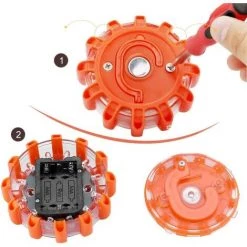 VERSAILLESFR Éclairage De Secours Multifonction Voyant D'avertissement Gyrophare 15 LED Route Flare De Sécurité Orange -Versailles -Pas Cher Eclairage professionnel Magasin 47135086 5