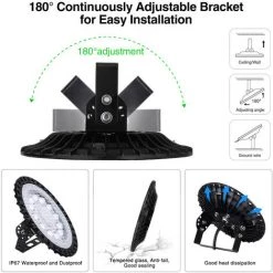 HIGHSAM 50W à 500W UFO 6000K LED Rond Industriel Projecteur - 50W -Pas Cher Eclairage professionnel Magasin 47402800 5