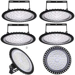 HIGHSAM 5PC Suspension UFO 6000K LED Rond Industriel Projecteur - 200W