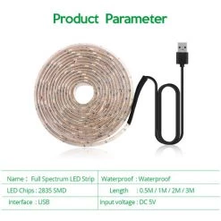 SUPERSELLER Eclairage Horticole LED élèvent La Lumière à Spectre Complet USB élèvent La Bande Lumineuse 2835 SMD DC5V LED Phyto Tape Pour Les Plantes à Graines Fleurs Serres Intérieur Légume Fleur Semis Fitolampy, 0.5M - 0.5M -Pas Cher Eclairage professionnel Magasin 48888929 3