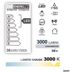 DEBFLEX REGLETTE LED IP65 1200MM SMD 36W 3000K 3000LM -Pas Cher Eclairage professionnel Magasin 49280125 4