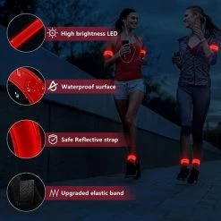 TANABATA 2PCS Brassard Lumineux LED Rechargeable. Brassard Reflechissant LED Running. Bande Clignotant Ajustable Bracelet Lumineux LED De Sécurité Pour Enfant Ou Adult -Pas Cher Eclairage professionnel Magasin 50907231 4