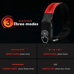 TANABATA 2PCS Brassard Lumineux LED Rechargeable. Brassard Reflechissant LED Running. Bande Clignotant Ajustable Bracelet Lumineux LED De Sécurité Pour Enfant Ou Adult -Pas Cher Eclairage professionnel Magasin 50907231 5