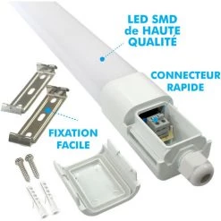 ARUM LIGHTING Lot De 8 Reglettes LED Etanche 24W 120cm IP65 Eq200W PANAMA | Température De Couleur: Blanc Neutre 4000K -Pas Cher Eclairage professionnel Magasin 51143935 3