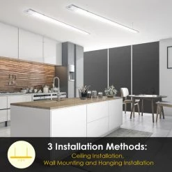 Hengda 48W Luminaire LED Pour Locaux Humides Atelier Blanc Neutre Plafonnier 150cm - Blanc -Pas Cher Eclairage professionnel Magasin 51348171 2