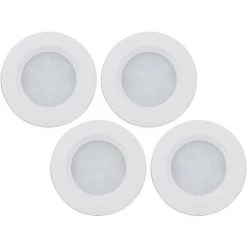 MÜLLERLICHT Lot De 4 Spots LED Cabinet Montage En Saillie Flat, Plastique, 7 W, Blanc, 5,5 X 5,5 X 1 Cm