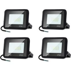 SUPERMARKET 4X 10W Projecteur LED Extérieur, Spot LED Super Lumineux 6000K Blanc Froid, Projecteur LED IP66 étanche, Projecteur LED D'extérieur 900LM Lumière Pour Atelier, Garage, Jardin, Patios,Superma