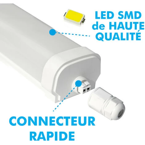 ARUM LIGHTING Reglette LED Etanche 40W PANAMA120cm IP65 Eq400W Interconnectable | Température De Couleur: Blanc Froid 6000K 5 ARUM LIGHTING Reglette LED Etanche 40W PANAMA120cm IP65 Eq400W Interconnectable | Température De Couleur: Blanc Froid 6000K – Image 3