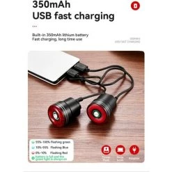 Feu Arriere Velo INTELLIGENT LED 2 Emplacements Rechargeable USB Eclairage Velo Arriere , Feux De Vélo à LED étanches Pour Votre Sécurité，idéal Cadeau，Starlight -Pas Cher Eclairage professionnel Magasin 53661145 5