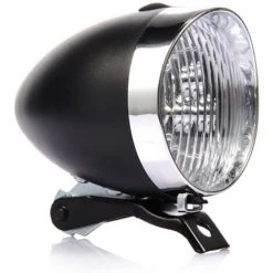 Lampe Frontale De Vélo Rétro, Phare De Vélo Vintage à 3 LED Alimenté Par Batterie, Lampe Frontale à 2 Modes Avec Support (noir)-BISBISOUS -Pas Cher Eclairage professionnel Magasin 53815776 3