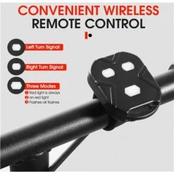 Clignotant De Vélo Télécommande Indicateur De Direction LED Feu Arrière Avec Klaxon VTT Lampe Rechargeable USB Feu Arrière De Vélo (Noir)-BISBISOUS -Pas Cher Eclairage professionnel Magasin 53815820 4